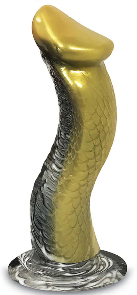 8.5" VENOMUS SILICONE CREATURE DILDO - GOLD & BLACK