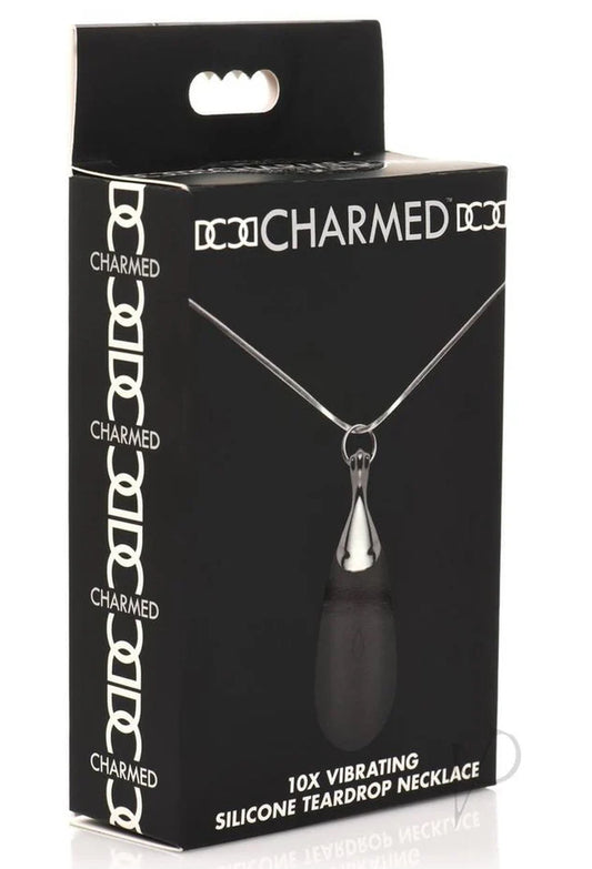 CHARMED 10X VIBRATING SILICONE TEARDROP NECKLACE RECHARGEABLE STIMULATOR