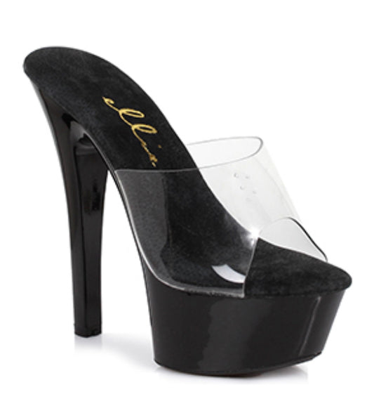 6" Heel Mule. Black