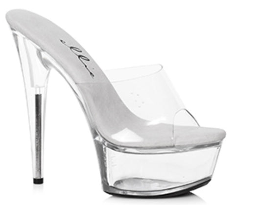 6" Pointed Stiletto Mule Clear