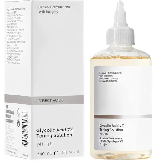 Ordinary Glycolic Acid Toning Solution, 8 Fl Oz Glycolic Acid 7% Toner Gently Exfoliates, Smooths Skin Texture, Improvement Visible Clarity & Also Addressing Uneven Tone, Reveal Radiant Skin