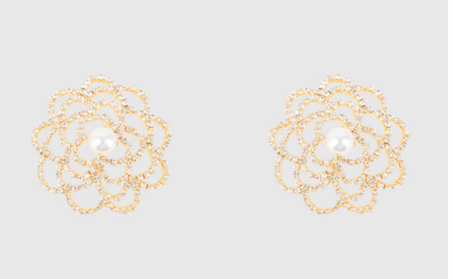 RHINESTONE & PEARL FLORAL PASTIES