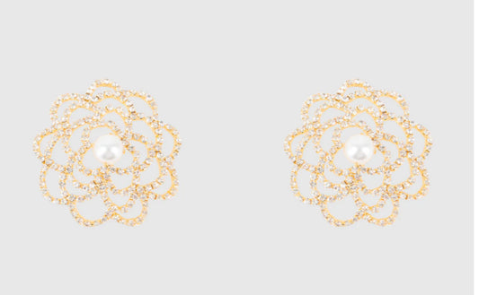 RHINESTONE & PEARL FLORAL PASTIES