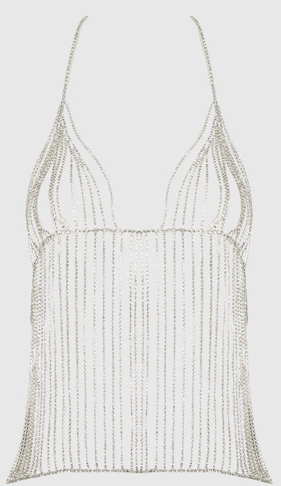 RHINESTONE PLUNGE CAMI