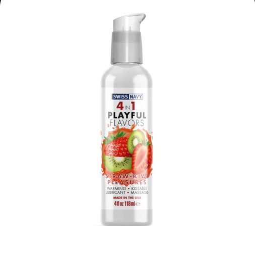 Swiss Navy 4-in-1 Playful Flavors Flavored Lubricant 4oz - Strawberry Kiwi Pleasure