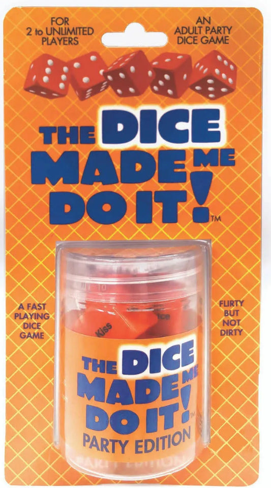 The Dice Made Me Do It! Party Edition Dice Game yellow