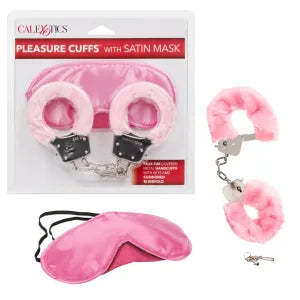 Pleasure Cuffs With Satin Mask - Pink