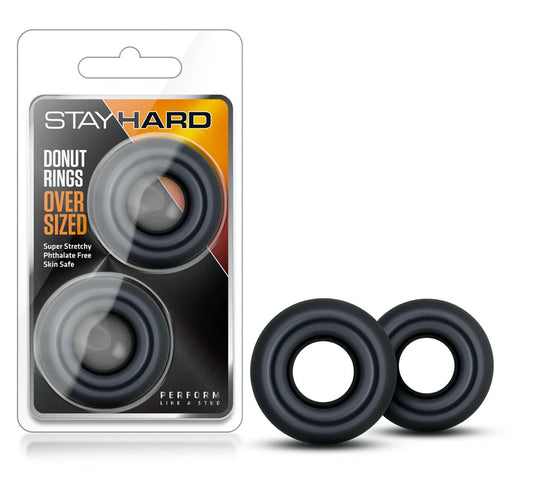 Stay Hard Donut Rings Oversized - 2 Pack -Black