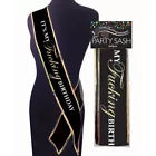 It's My F*ing Birthday Sash for Party Celebration Novelty Funny Black/Gol